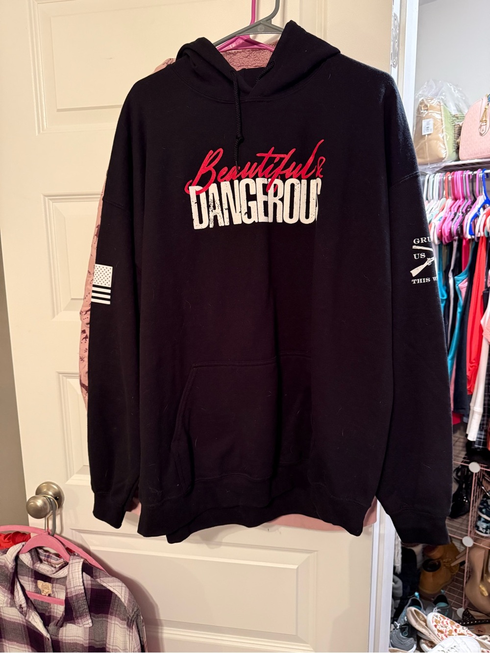 Black "Beautifully Dangerous" Graphic Hoodie - Sweatshirt